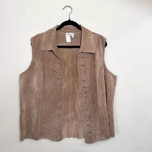 Coldwater Creek Leather Vest with Cutouts